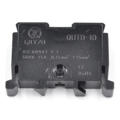 QUTD-10 660V 15A 0.75-1.5mm² TBR-10 2-Contacts Din Rail  Cassette Terminal Blocks Brass Conductor Combined Rail Mounted