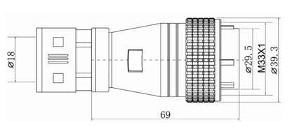 PR32F-32A  Fast Wave ReServerLoading Plug a 250V Metal Circular Aviation Connector Waterproof  4/6/8/10/13/14/19/32 PIN