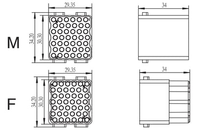 H2MDD-042-FC Heavy-Duty Connector IP65 for Medical Gear Low-Noise Transfer Anti-Bacterial Modular Design Stable Operation