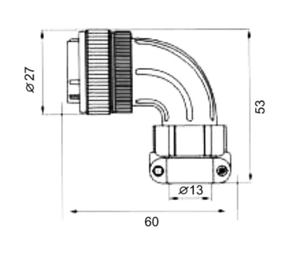 P20F-2H Square Backward Installed Socket H 20mm 15A 250V Metal Circular Aviation Connector Waterproof for Aviation 2-14 PIN