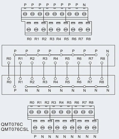 QMT076CSL Small Design Terminal Block Module Standard 35mm DIN RAIL High Efficiency 2A DC24V 1.5 Mm² Following/AWG16