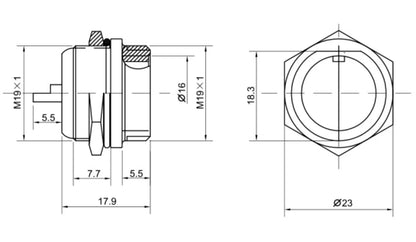 20M-4B Double-notch Socket B Aviation Plug and Socket  2 3 4 5 6 7 8  9 10 11 12 Pin Small Male and Female Connector Hole 20mm