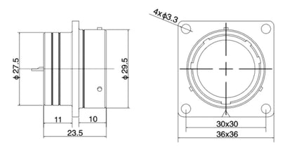 PT 28-12H Industrial Waterproof Aviation Adapter Plug Socket 2-26P Multi Application Power Electrical Connector