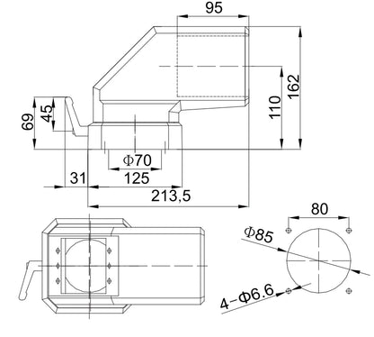 80.80.150.00 Support Arm System Die Casting Aluminium Alloy Cantilever Assembly Suitable for 80*80 Aluminum Tube