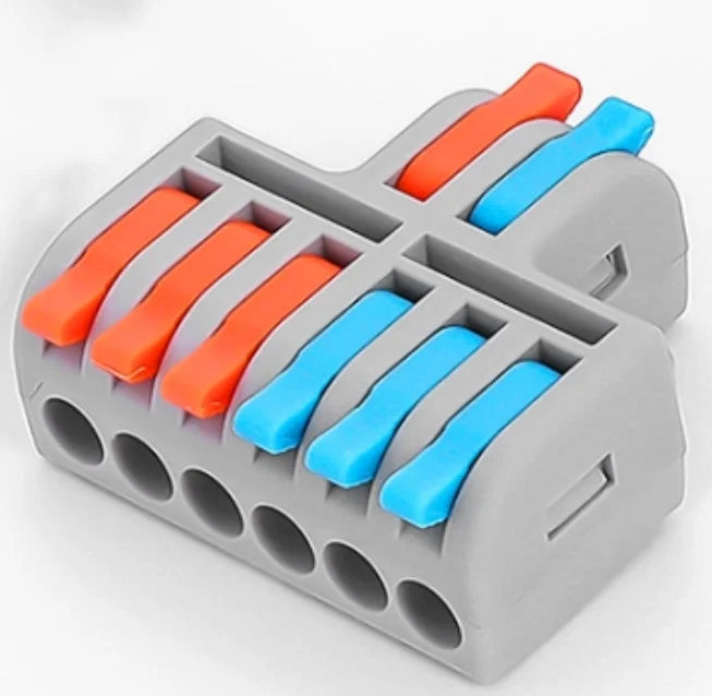 QDF-4-62   Mini Fast Universal Wire Splitter 2 in 6 Out Terminal Block SPL-62 Compact Wiring Cable Connector Push-in Conductor