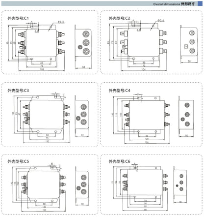 General Purpose Filter Three-Phase AC Power Filter 30A  Power Filter with Plug-In Connection