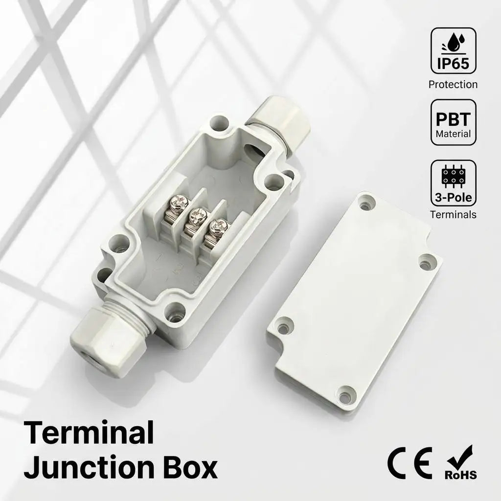 PBT-3P Universal Outlets Entries PG9 Glands Gasket Cover Shell Lighting Wiring Small Compact Industrial Tool-free Junction Box