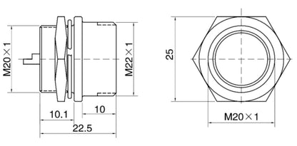 P20-2B  Nut Type Fixed Socket B 2Pin-14Pin Male Female 20mm Circular Aviation Socket Wire Panel Connector