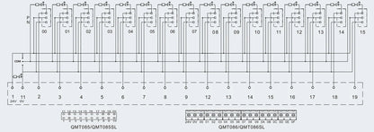 QMT086SL 16 Bit Output Terminal Block DC24V 1A PLC Module Connect with LED Light Remote Control