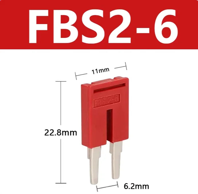 FBS 10-6 Center Fixed Bridge for Din Rail Terminal Blocks Plug in Bridge FBS 2/3/4/5/10/20 Position Terminal Block Connectors