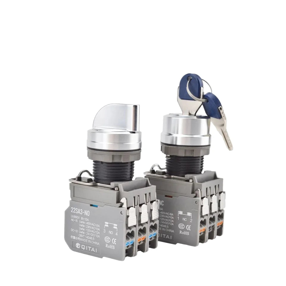Customization Latching Momentary LED Locking Machine Switch Button Push Button with Emergency Stop 9-24V/25-48V 25A