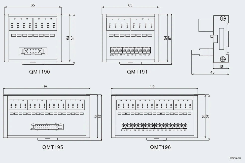 QMT196  E-CON Connects the Terminal Station PNP/NPN Input Output Terminal Block with LED Light