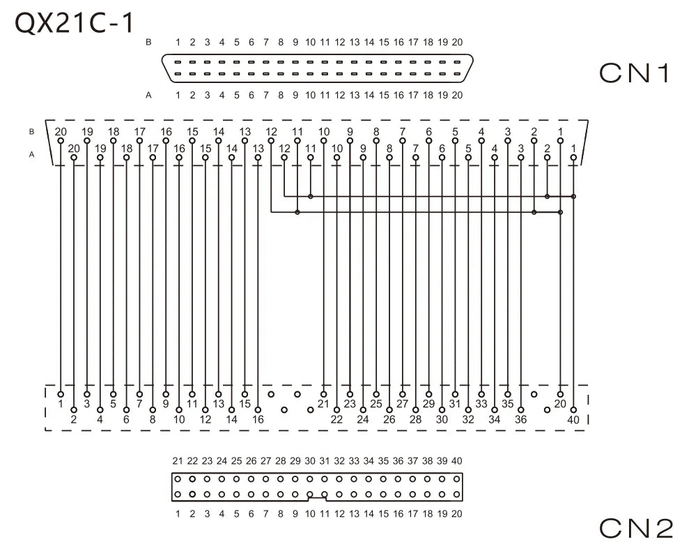 QX21C-1   AWG28  40P/ FCN  20P/MIL Cable PLC I/O Cable Copper Flexible Insulated Wires and Cables  500-10000 mm