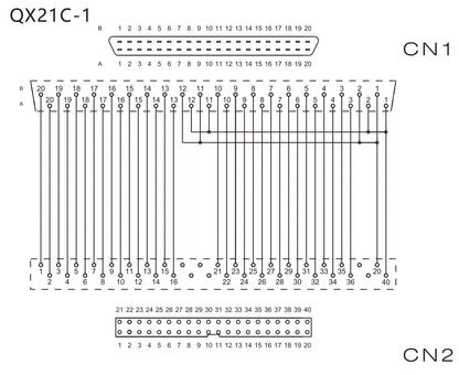 QX21C-1   AWG28  40P/ FCN  20P/MIL Cable PLC I/O Cable Copper Flexible Insulated Wires and Cables  500-10000 mm