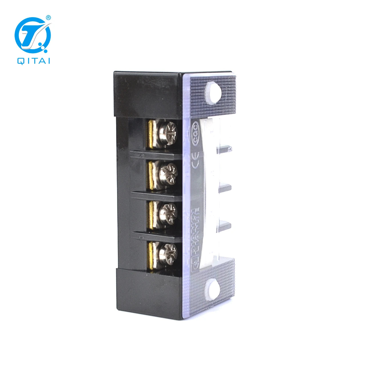 QTB-3004 32A Wire Barrier Terminal Strip Easy Installation Professional Brass 5 Bits Fixed Dual Row Terminal Block