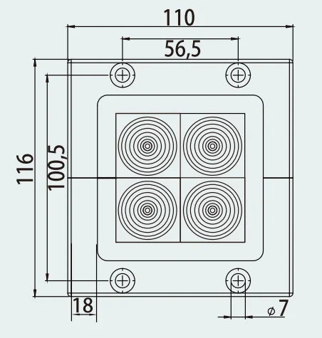 CES 64/4 Set Cable Entry Systems Pre-Cut Cable Entry Plate Sealing Solution Variable Diameter Sealing Frame Made Durable Nylon