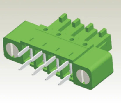QSP-381VF  3.81mm  2P-24P Socket Plug Terminal Block Connector PCB Plug-in Type Green Terminal Block with Flange