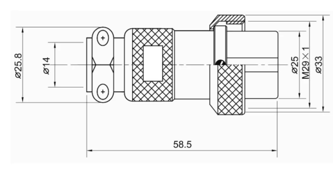 30MF-2A Single-notch Socket B Aviation Socket  2 3 4 5 6 7 8  Pin Small Male and Female Connector Hole 30mm