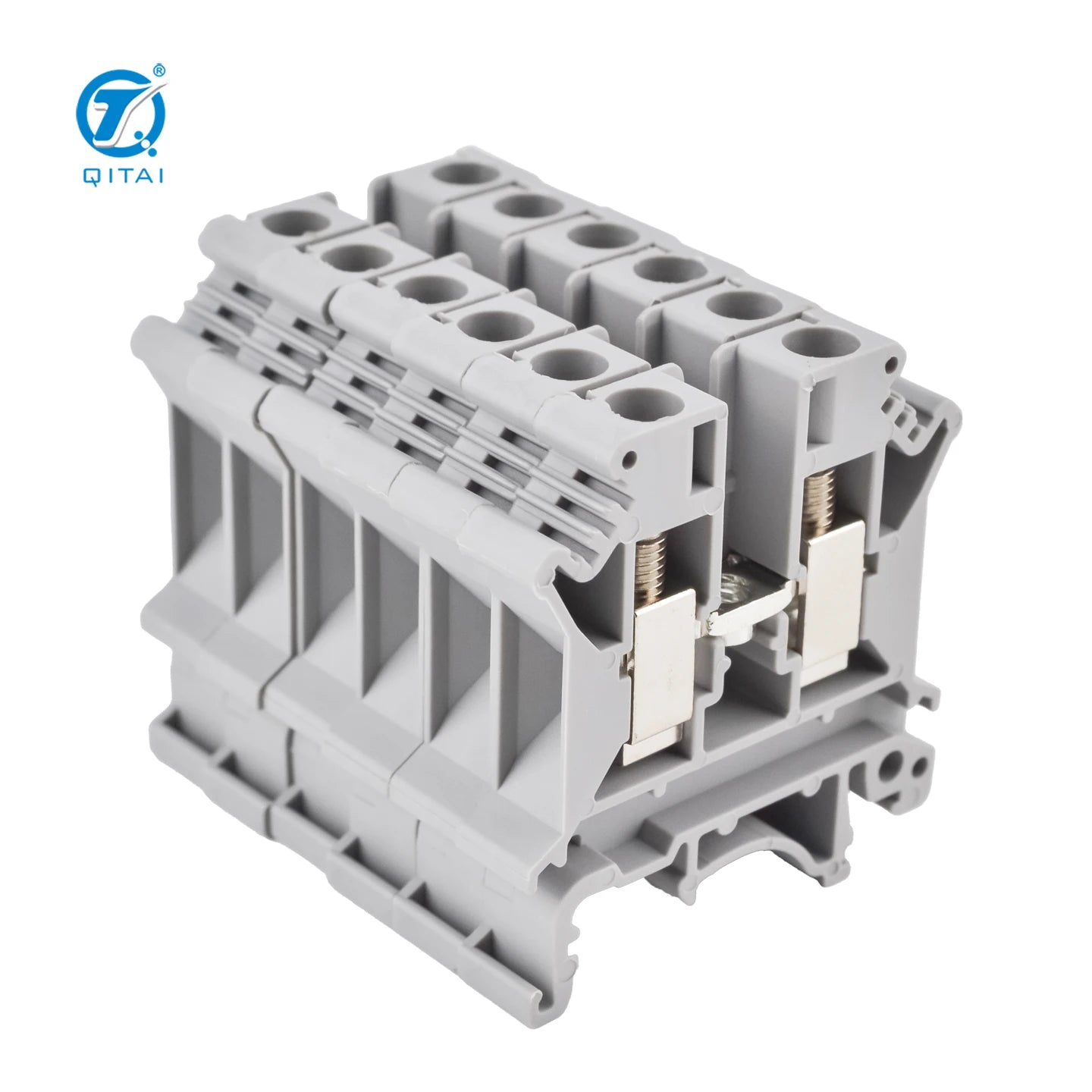 QUKJ-6 Din Rail Screw Terminal Blocks 800V 6mm Din Rail Terminals Screw Clamp Type Terminals Uk Terminal Block Screw Blocks