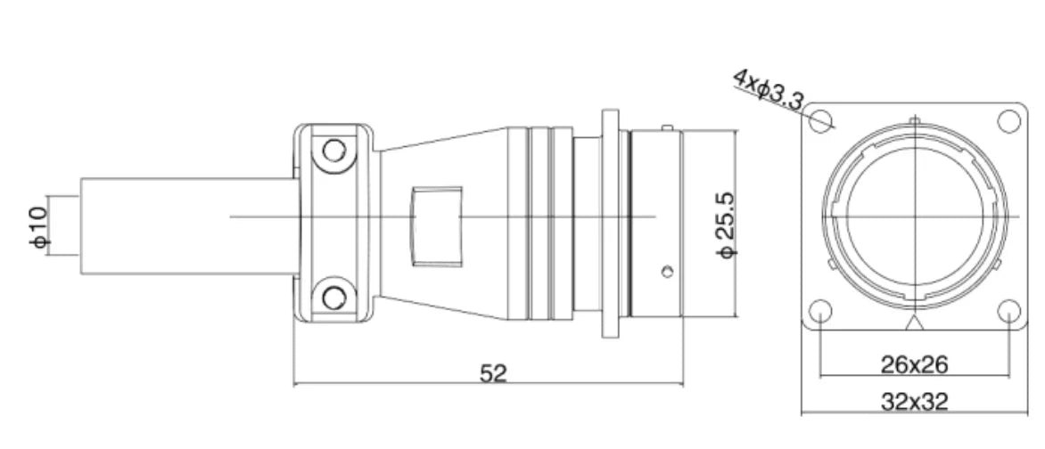 PT24F-10S  24MM Professional Aviation Wire Connectors Manufacturer CNC Electrical Equipment 6/10/12/19 Pin Waterproof Connector
