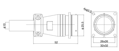 PT24F-10S  24MM Professional Aviation Wire Connectors Manufacturer CNC Electrical Equipment 6/10/12/19 Pin Waterproof Connector