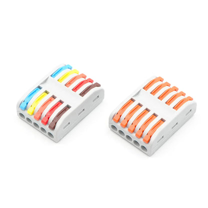 QPCT-2-5 Compact 5P Pluggable Push-in Type Plug-in Universal Terminal Blocks PA66 Material 250V 32A Quick Wire Connectors