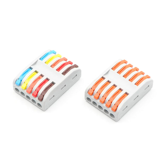 QPCT-2-5 Compact 5P Pluggable Push-in Type Plug-in Universal Terminal Blocks PA66 Material 250V 32A Quick Wire Connectors