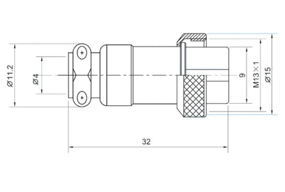 12M-4A 2P-6p Plug 12mm Flat Aviation Connector 7A 250V Waterproof for Power Microwave Automotive Wire Connections