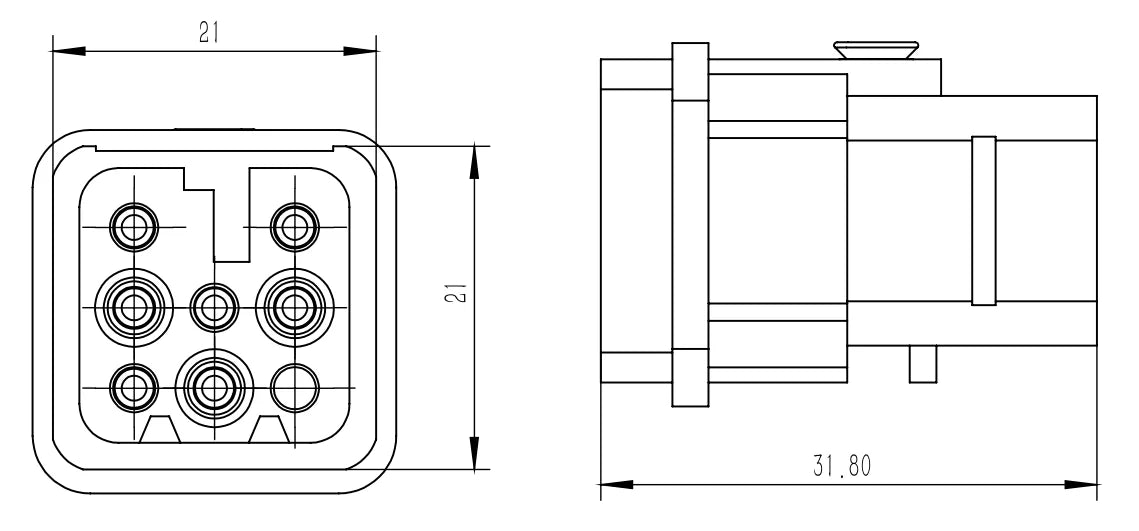 HD-008-MC Heavy Duty Connector HD Series 8 Pole Heavy Duty Multi Pin Connector Crimp Termination