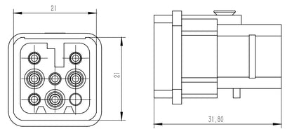 HD-008-MC Heavy Duty Connector HD Series 8 Pole Heavy Duty Multi Pin Connector Crimp Termination