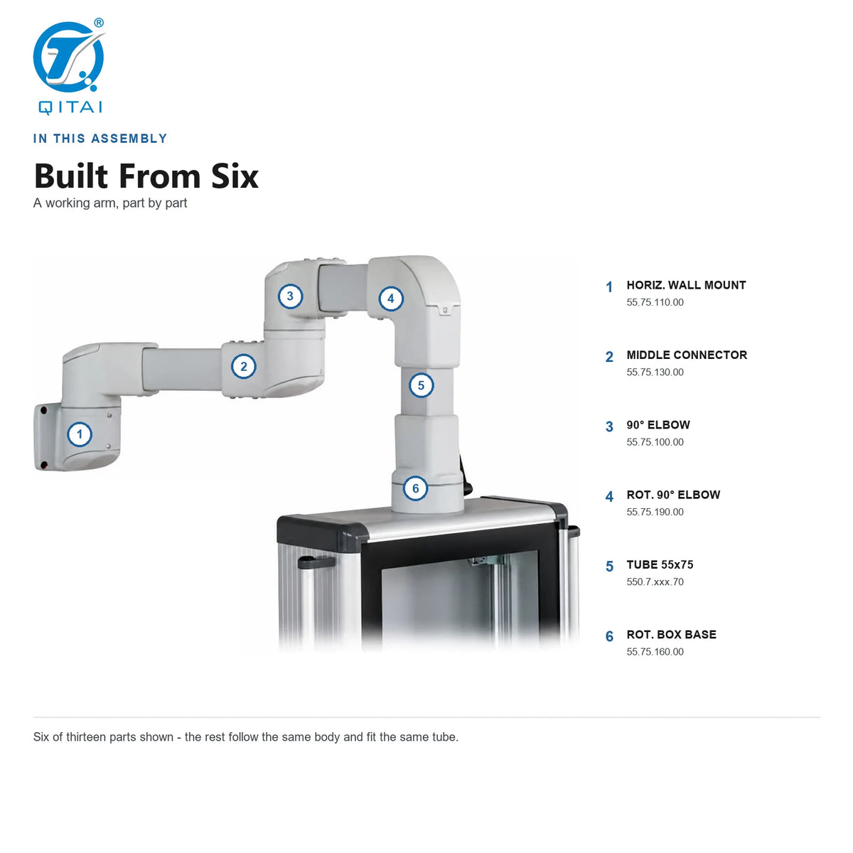 55 Series Industrial Control Solutions HMI Panel Touch Screen Mount Aluminum Support Arm for Enclosures Electronics