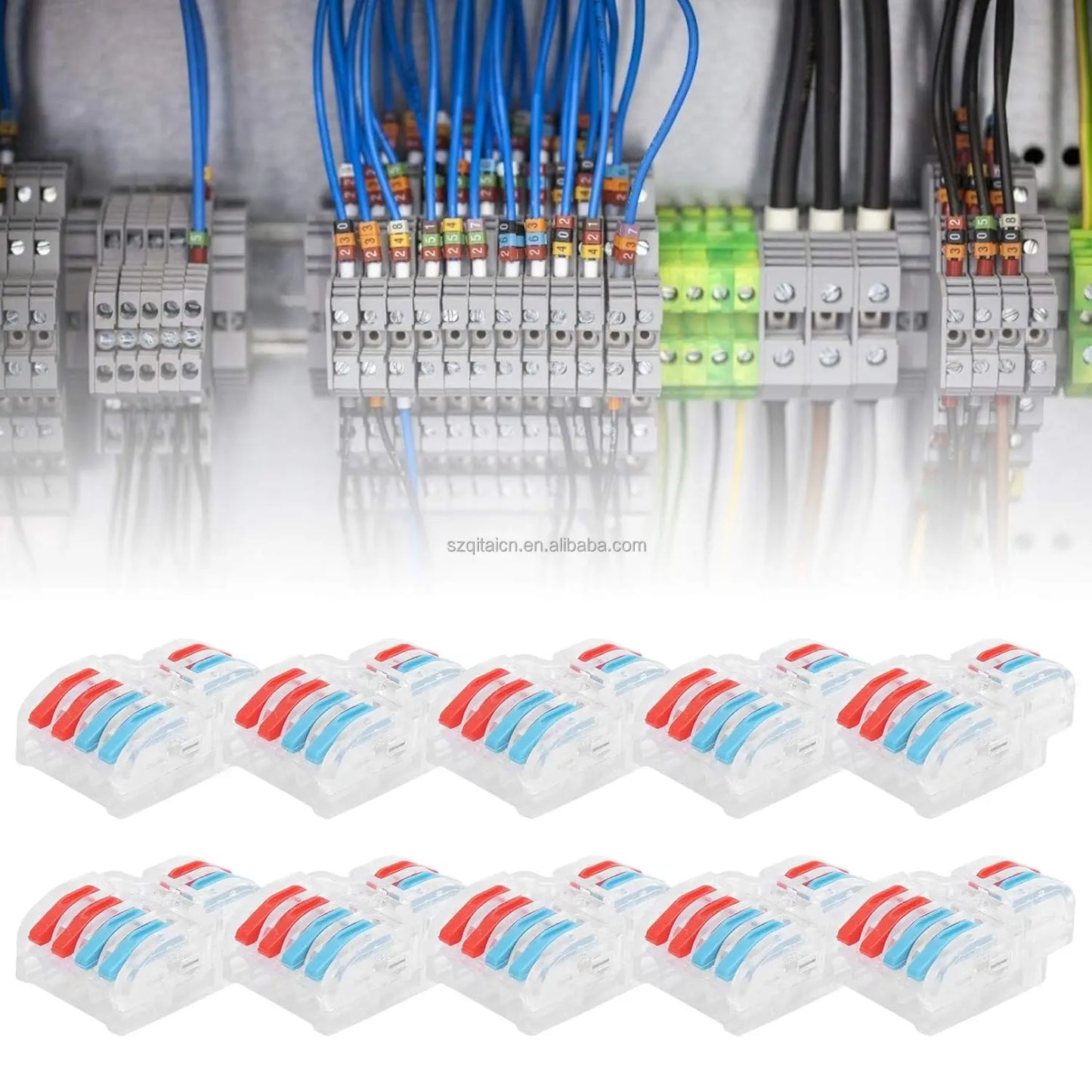 QDF Lever Wire Connectors Clear Transparent Quick Wiring Cable Connector Out Push-in Conductor Terminal Block