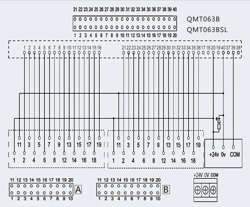 QMT063B Plug-In PLC Relay Terminal Block Module Feed Through Type with IO Station Transfer Terminal Block