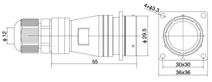 PTC 28-8S   Industrial Waterproof Aviation Adapter Plug Socket Electrical Connector 2-26P Multi Application Connector