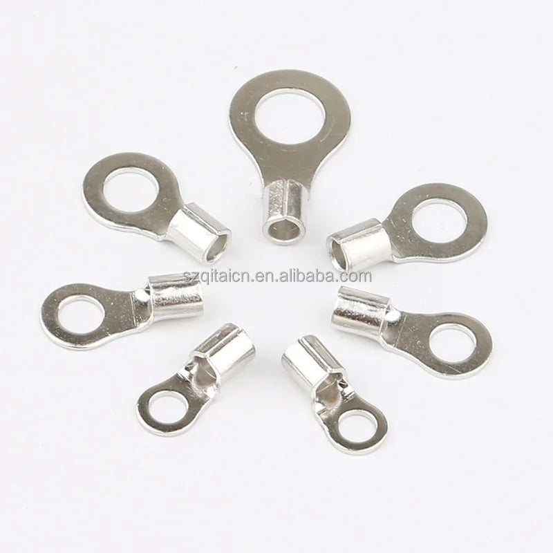 RNB Round Naked Insulated Ring Copper Terminal Lug  Electrical Wire Connector Insulated Crimp Connector