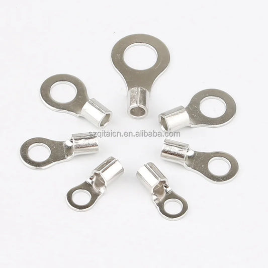 RNB Round Naked Insulated Ring Copper Terminal Lug  Electrical Wire Connector Insulated Crimp Connector