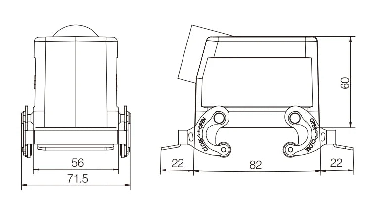 H32A-SK-2L-M25 Heavy Duty Connector Compact Series Top Entry Protective Hoods