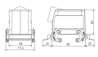 H32A-SK-2L-M25 Heavy Duty Connector Compact Series Top Entry Protective Hoods