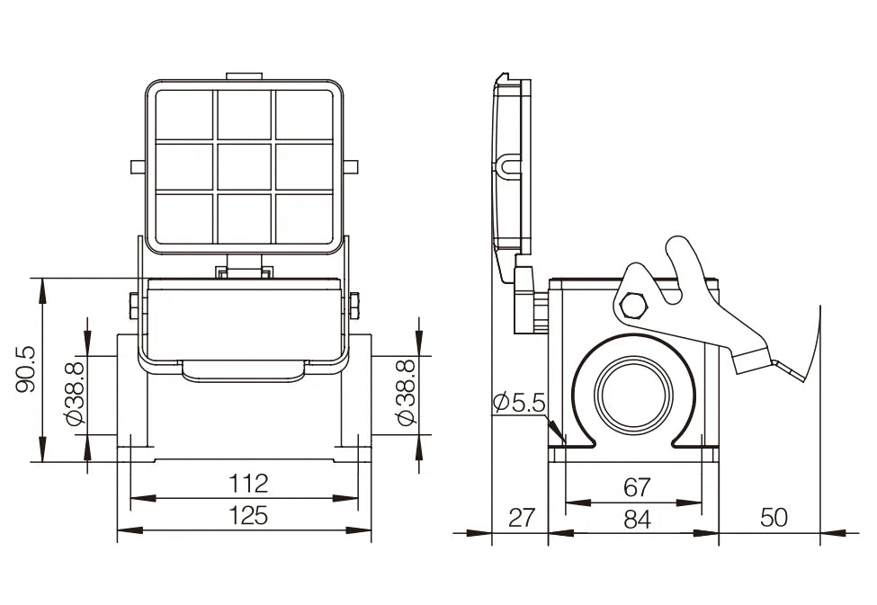 H32B-SG-CV-1L-M32 Heavy Duty Connector Compact Series Top Entry Protective Hoods