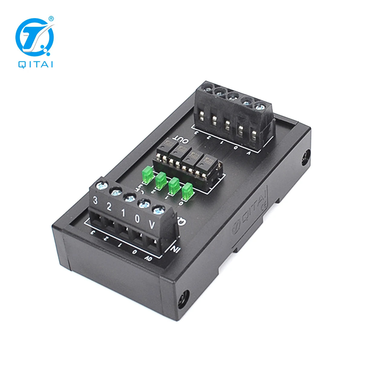 QITAI QMY309-P High Speed Relay Module 60V Brass Terminal Block Screw Connection 0.5A 4 SSR Converter Module for PLC Control