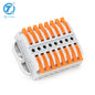 KV233-500T-8P 8P 250V 32A Lever Terminals Orange Mini Quick Connector Splicing Terminal Independent Management Wire Conductor