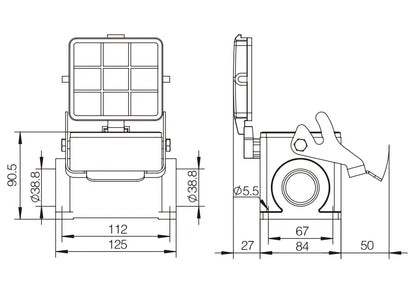 H32B-SG-CV-1L-2M32 Heavy Duty Connector Compact Series Top Entry Protective Hoods