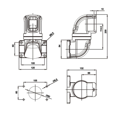 S456.110.00 GTS Series Cantilever Assembly Box Fitting Die-Cast Aluminum Alloy Horizontal Rotation 0-320° Industrial Controls