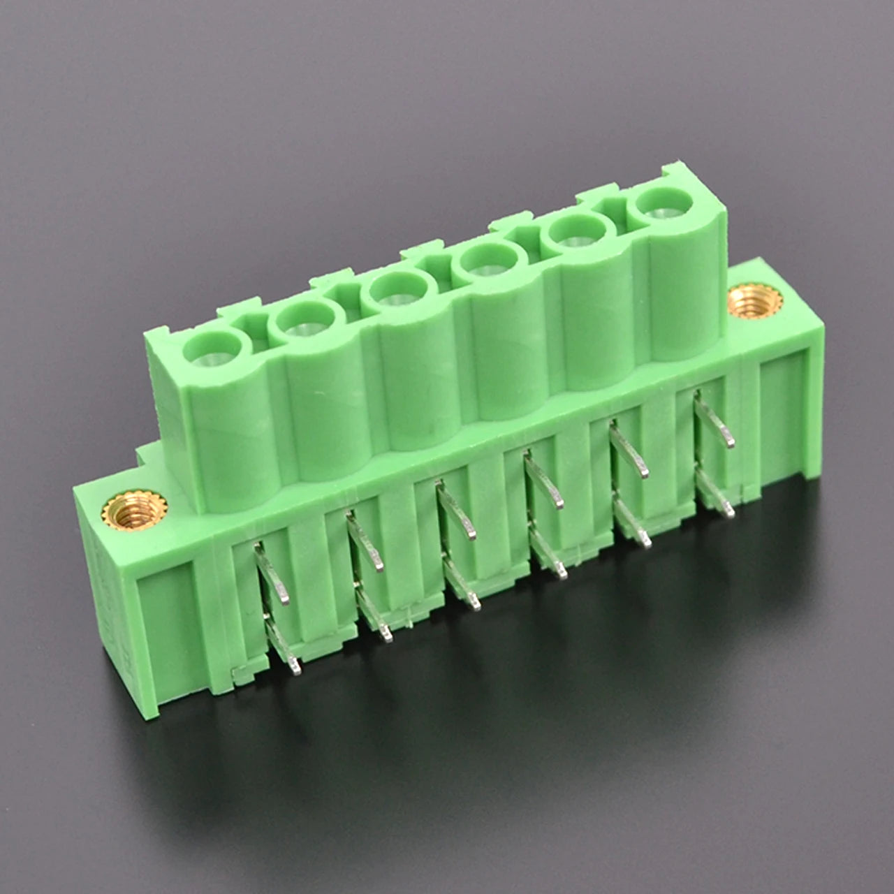 QSP-508RF-6P 5.08mm Pitch 6P  Connector Green Simple Cheap Durable Male and Female PCB Terminal Blocks With Flange