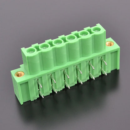 QSP-508RF-6P 5.08mm Pitch 6P  Connector Green Simple Cheap Durable Male and Female PCB Terminal Blocks With Flange