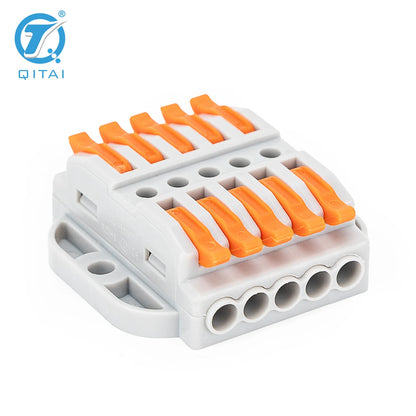 KV233-500T-5P 5P 250V 32A Lever Terminals Orange Mini Quick Connector Splicing Terminal Independent Management Wire Conductor