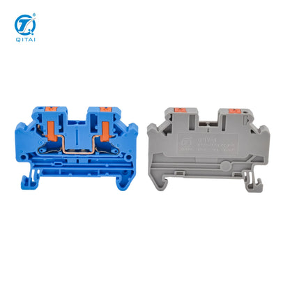QPTV-4 PTV4 4mm² Din Rail Spring Locking Terminal Block Connector Side Plug-in Terminal Block Strip