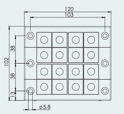 CES 16/16-ET Cable Entry Systems Four-layer Sealing Frame Pre-Cut Cable Entry Plate for Small Middle Grommets