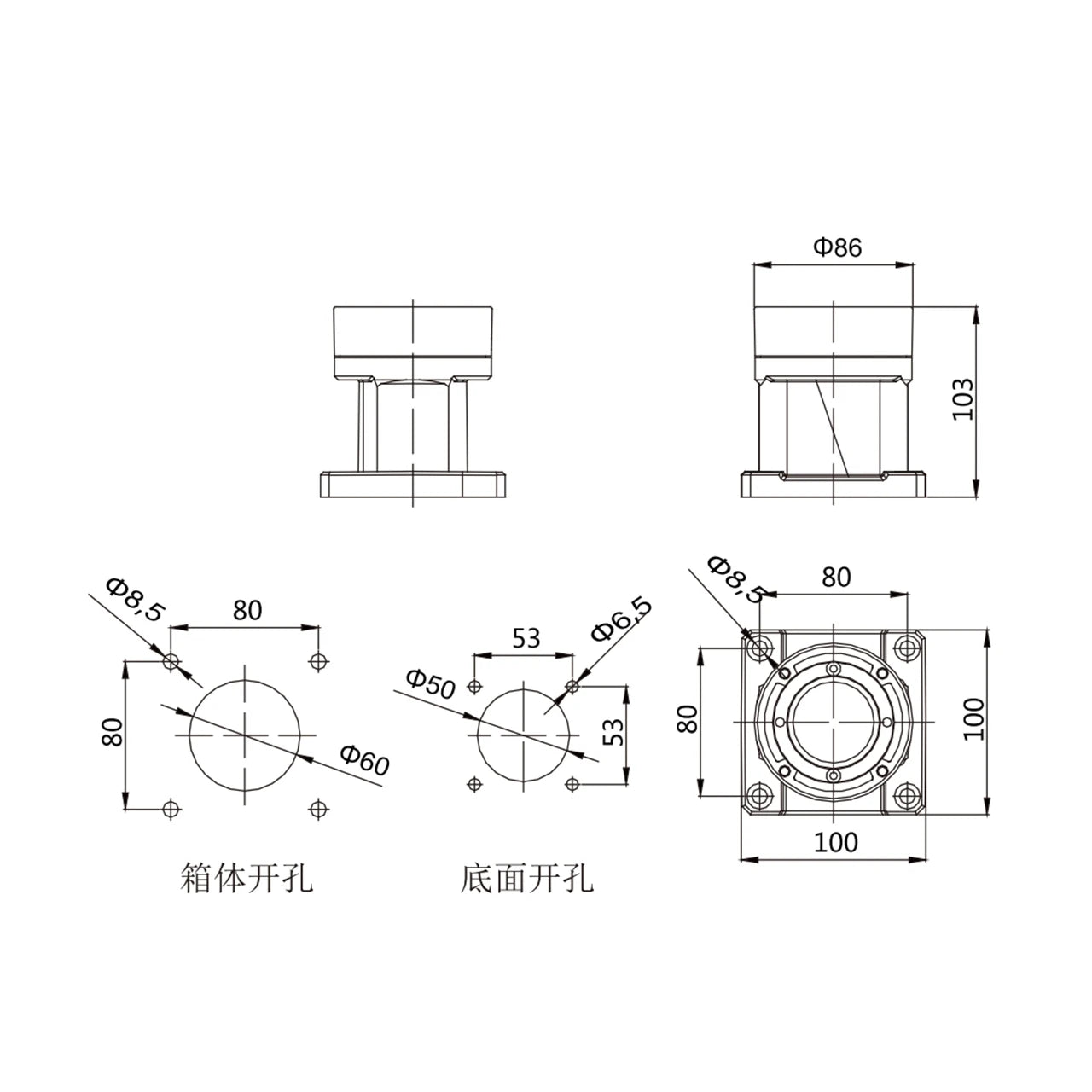 QITAI 45.60.160.00 Support for System Die Casting Aluminium Alloy Cantilever Assembly for 40*60 Tube Made in China