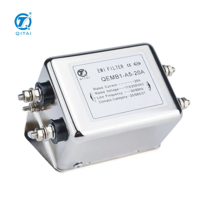 QEMB1-A5-20A 20A Single Phase EMI Filter 115/250VAC Differential Mode Choke Noise Suppression Power Line Filter